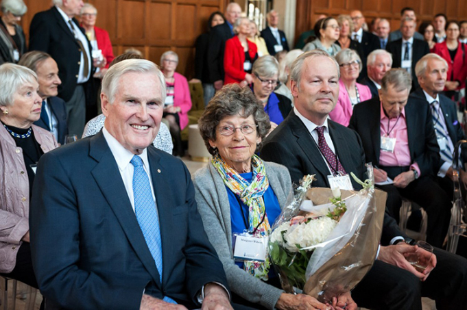 Michael Wilson's family attended an event at Hart House in May 2018, a tribute to the U of T chancellor. Photo by Lisa Sakulensky.