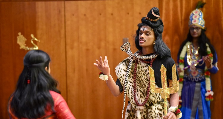 Actors during a performance of The Legend of Ponnivala, an ancient Tamil folk epic. Photo by Joseph Burrell.