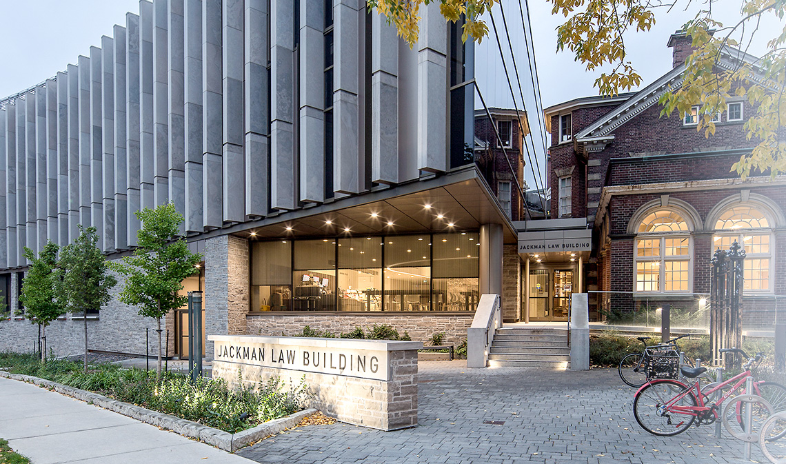 Exterior of the Jackman Law Building.